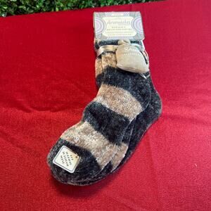 NWT Aromasoles by Serenis 2 Pack Lavender Scented Cozy Striped Crew Socks